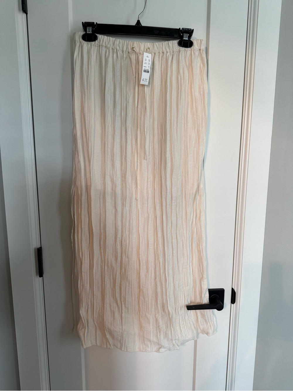 J. Crew Cream Crinkle Maxi Skirt